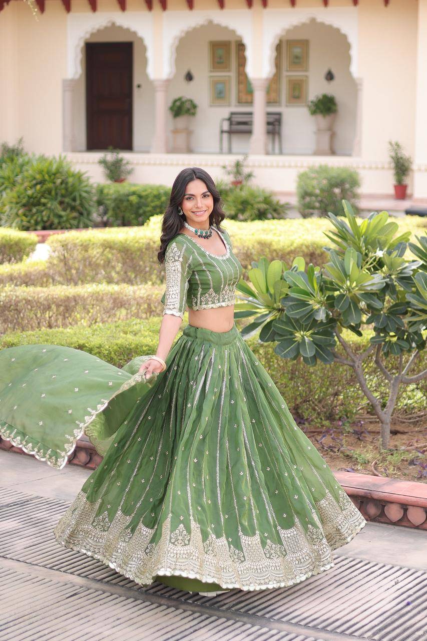 KA 5056 Crush Green Lehenga choli wholesale suppliers in Pune